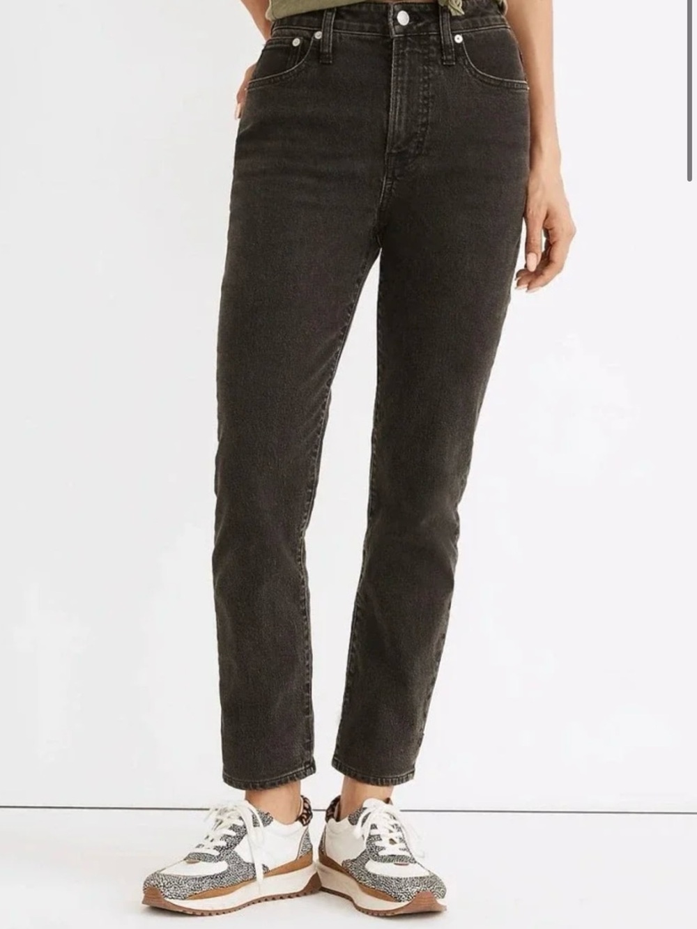 Madewell Curvy Perfect Vintage High-Rise Jeans in Washed Black